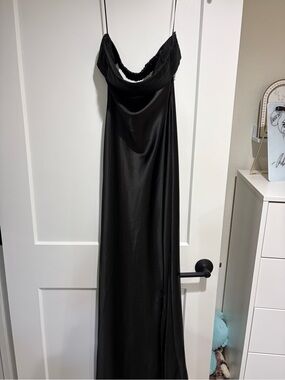 altar'd state black satin dress Altar'd State Scarlett Satin Maxi Dress